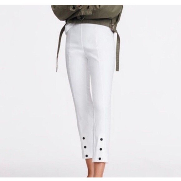 rag & bone NY simone snap pants iris White Women’s Size 6 made in USA - Picture 1 of 13